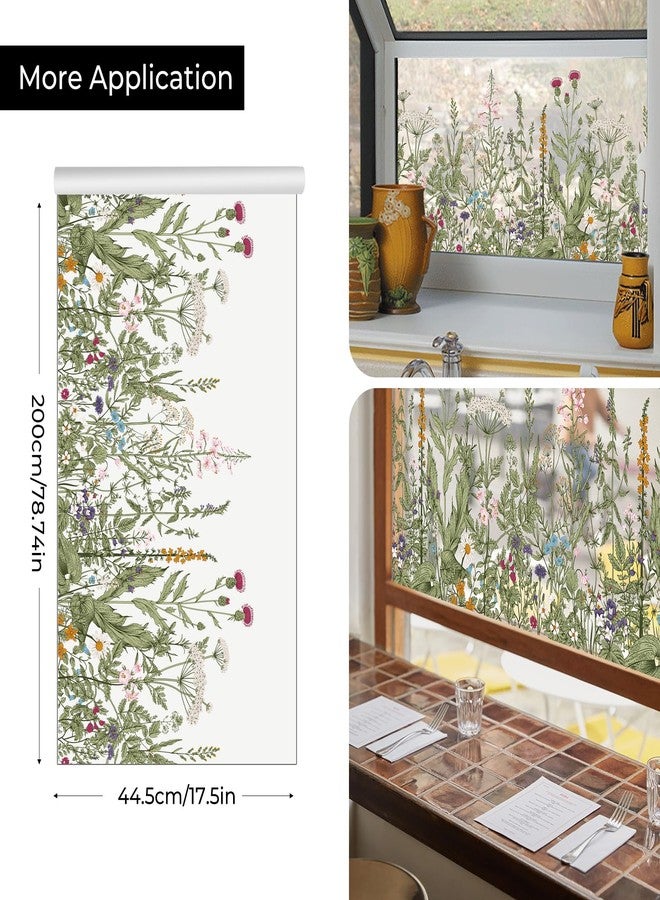 ADD.HERES Window Privacy Film,Colorful Floral Window Stickers,Removable DIY Bouquet Static Clings, Decals for Home School Office Party Supplies, Wildflower Reverie, 17.5 x 78.7 in - Image 2